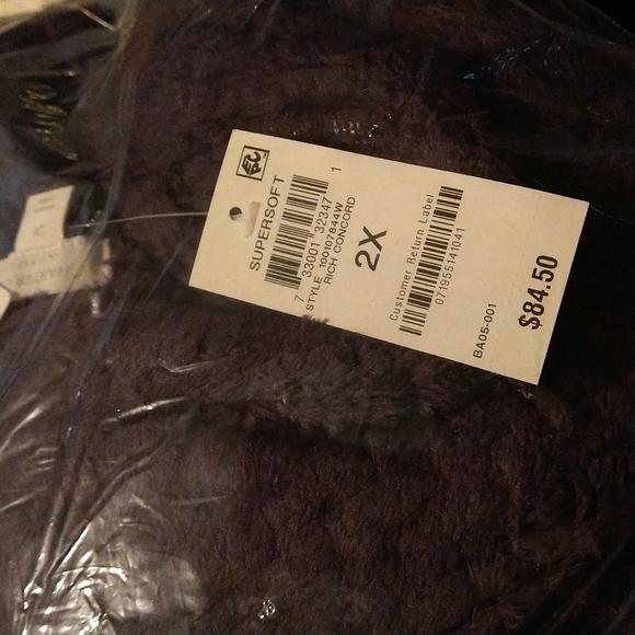 Charter Club Plush Zigzag Long Cozy Plush Wrap Robe,M/L - Picture 4 of 4